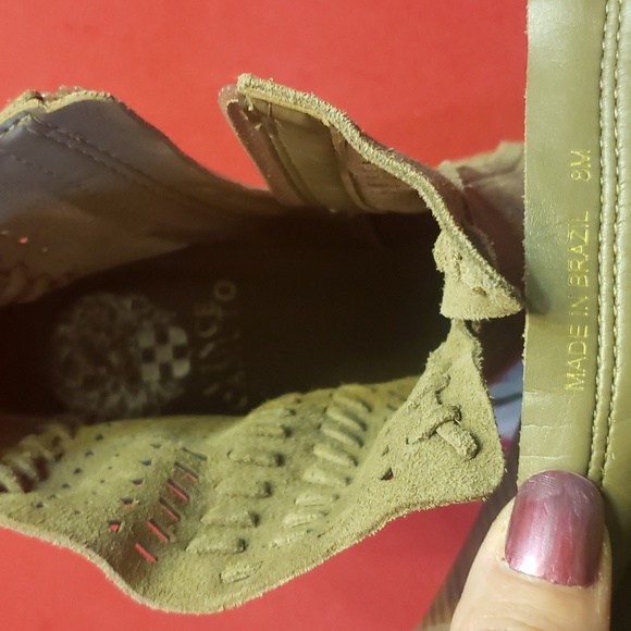 Vince Caputo Womens tan suede/leather boot - Picture 3 of 4